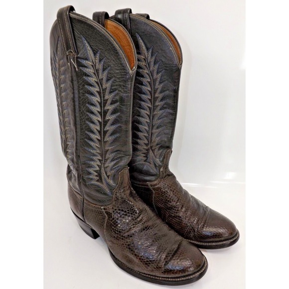 Tony Lama Black Label Exotic Python skin Boots - MEN's size 7.5 D